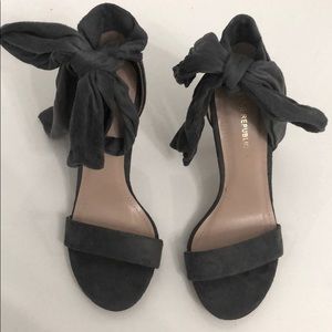 Dark gray suede heels